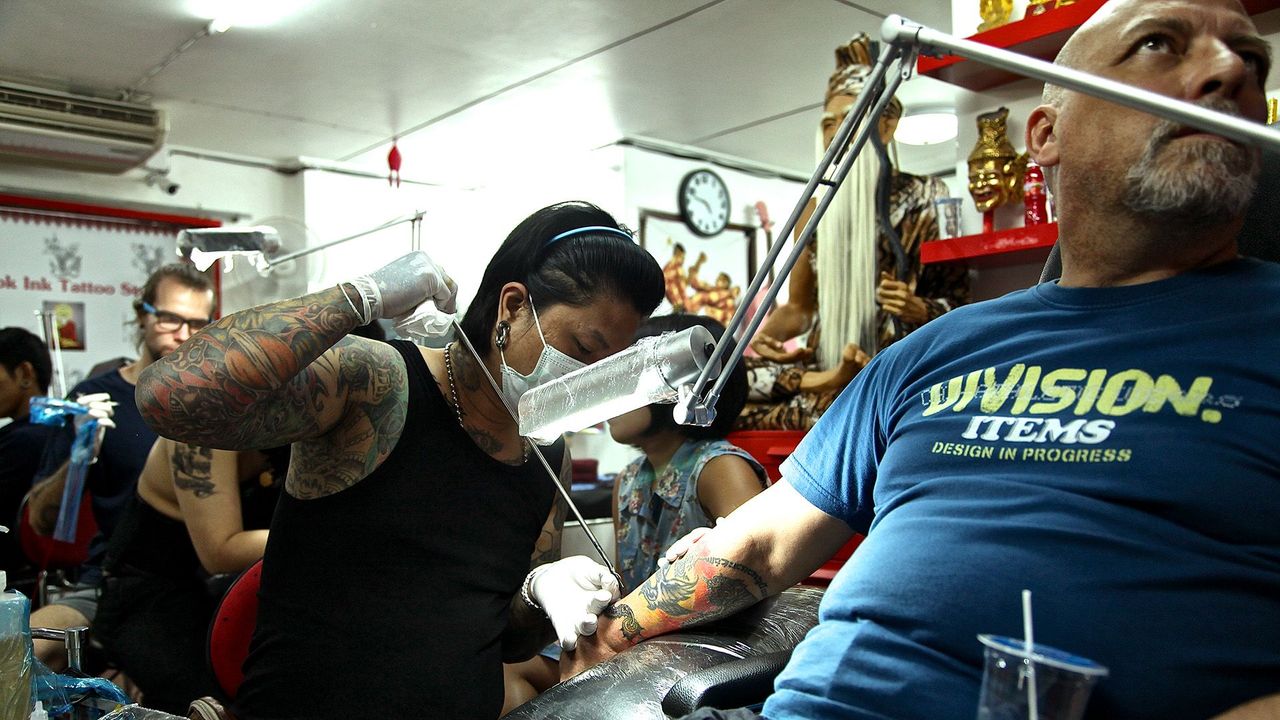 Hand poked Sak Yant by Ajart Aut @ Bangkok Ink Tattoo Studio in Bangkok  Thailand : r/tattoos