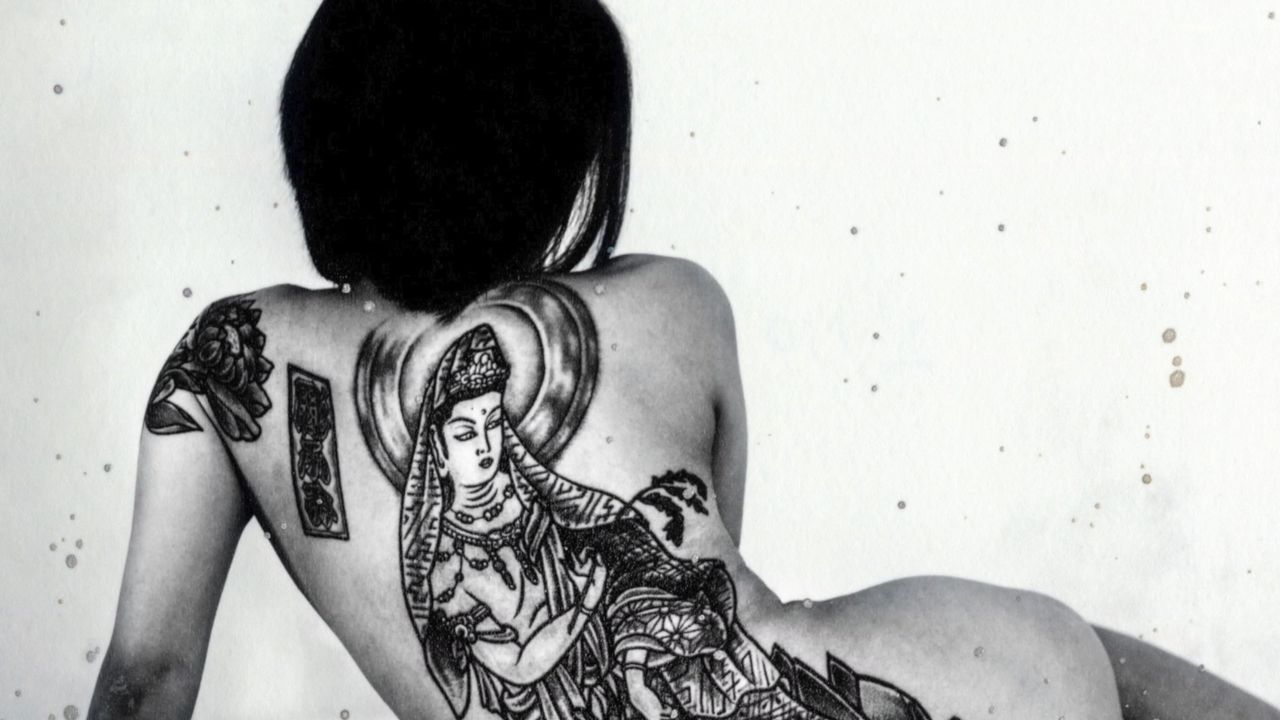 yakuza tattoos on a female back with intricate designs  Stable Diffusion   OpenArt