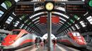 Trenitalia trains wait to depart in Milan's Central Station (Credit: Vincenzo Lombardo/Getty) Trenitalia trains wait to depart in Milan's Central Station (Credit: Vincenzo Lombardo/Getty)