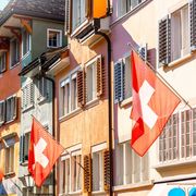 File image of Swiss flags pictured in Zurich thumbnail