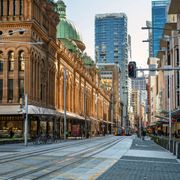 Empty city street and shops during the coronavirus pandemic, Sydney, Australia thumbnail