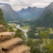 View over Norway's Rauma river and mountains from trails built by Sherpas from Nepal thumbnail