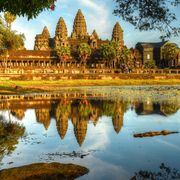 Angkor Wat temples reflected in water thumbnail
