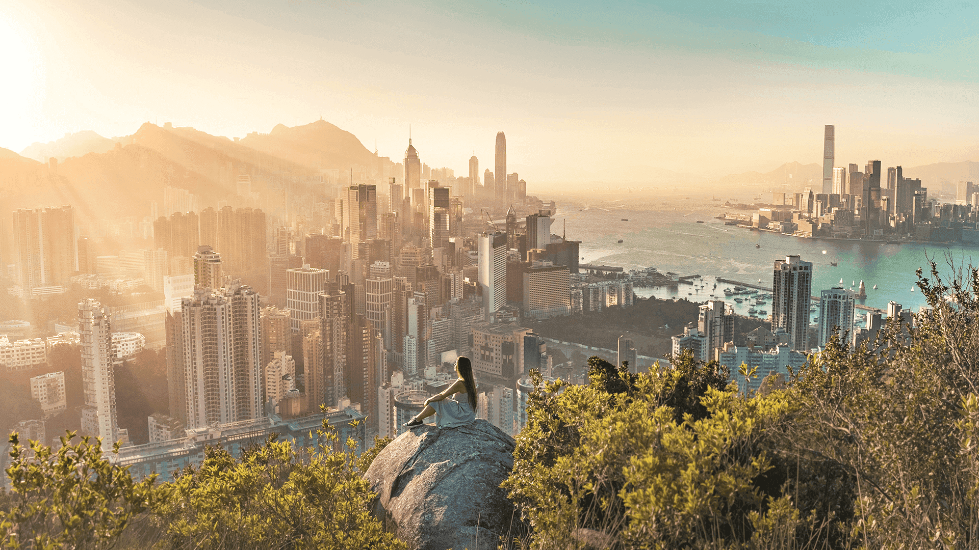 The Hong Kong skyline