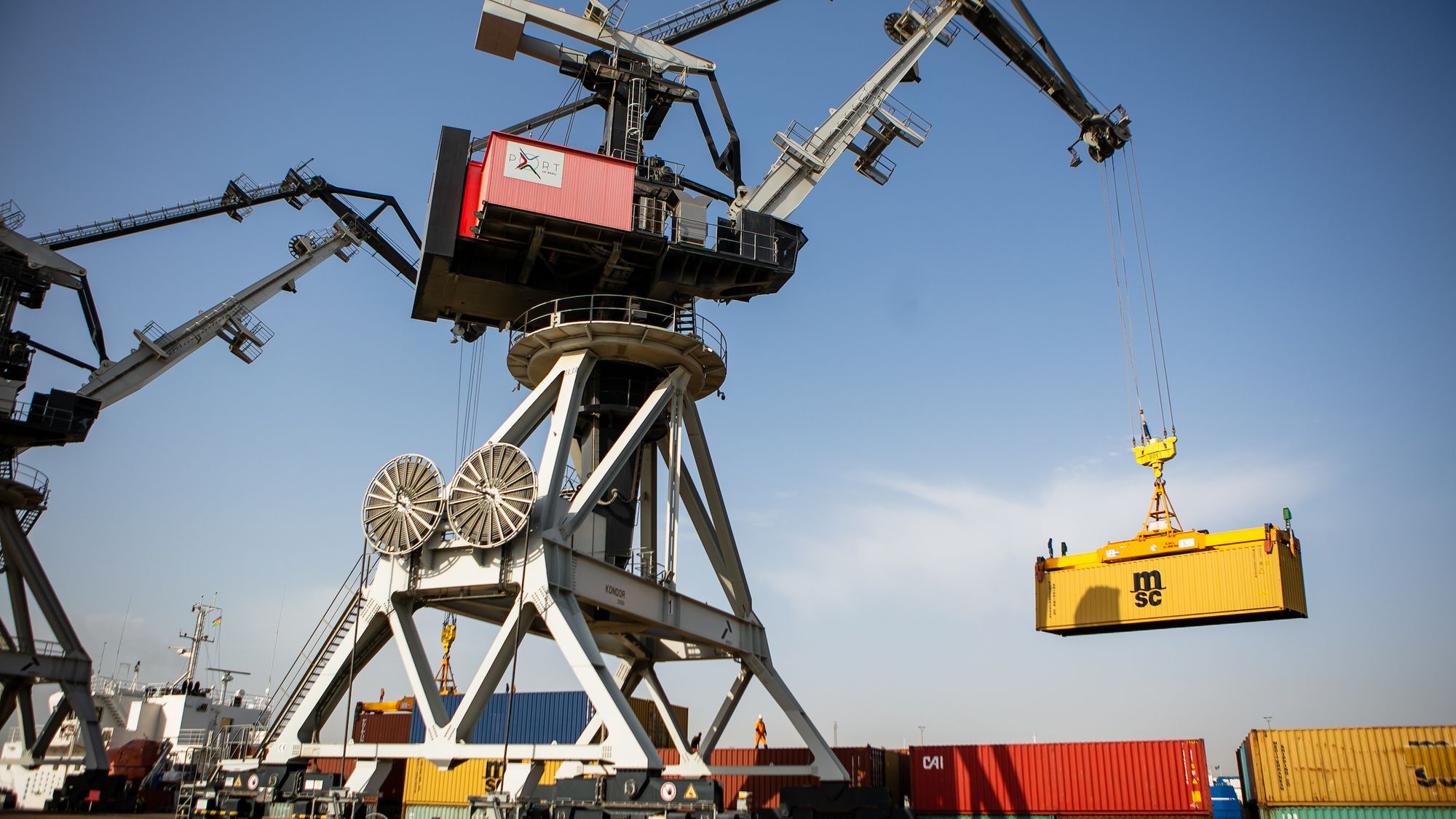 Modern cranes at port