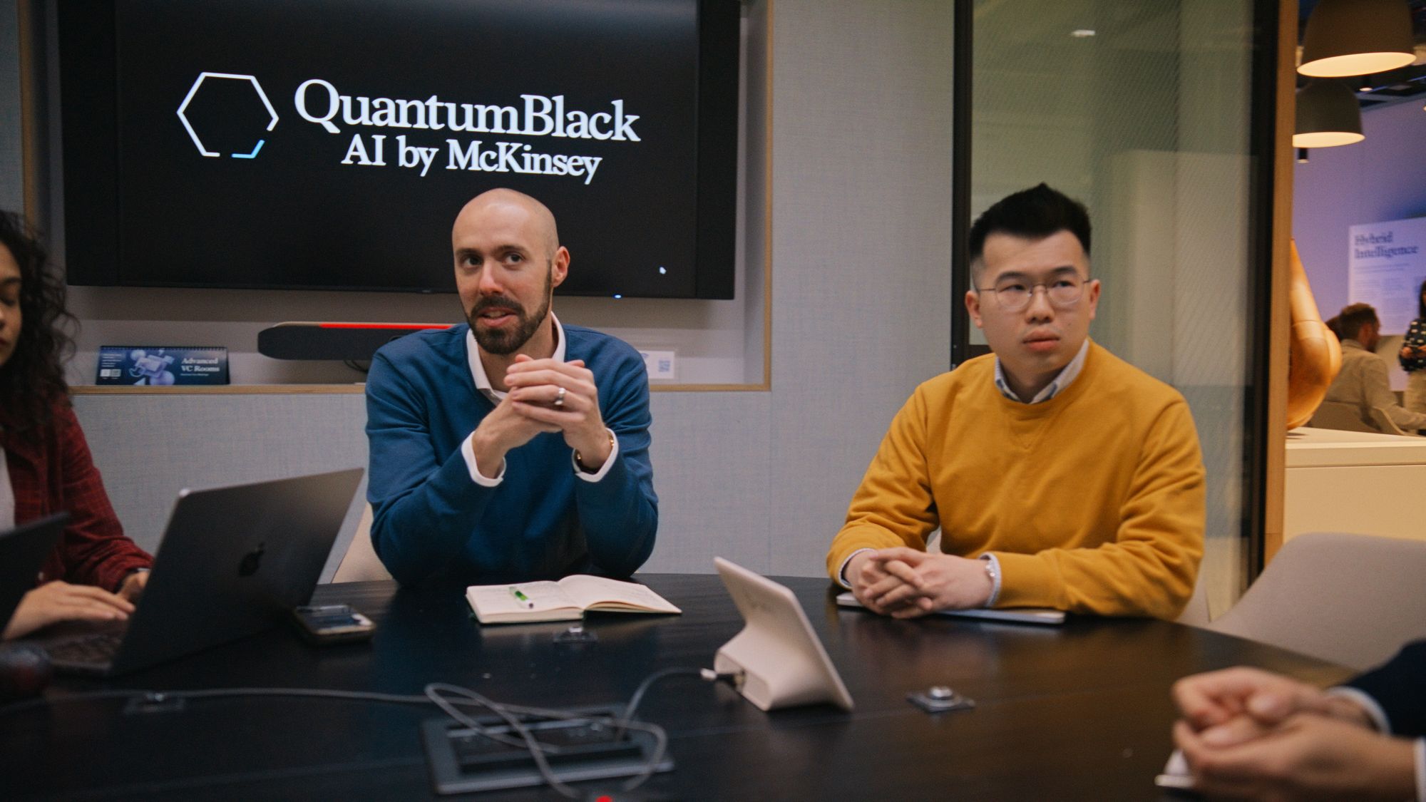 Researchers having a discussion