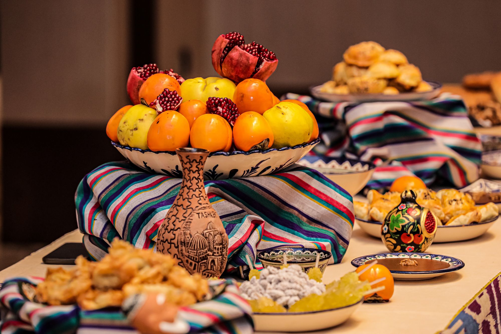 Traditional collection of Uzbek food