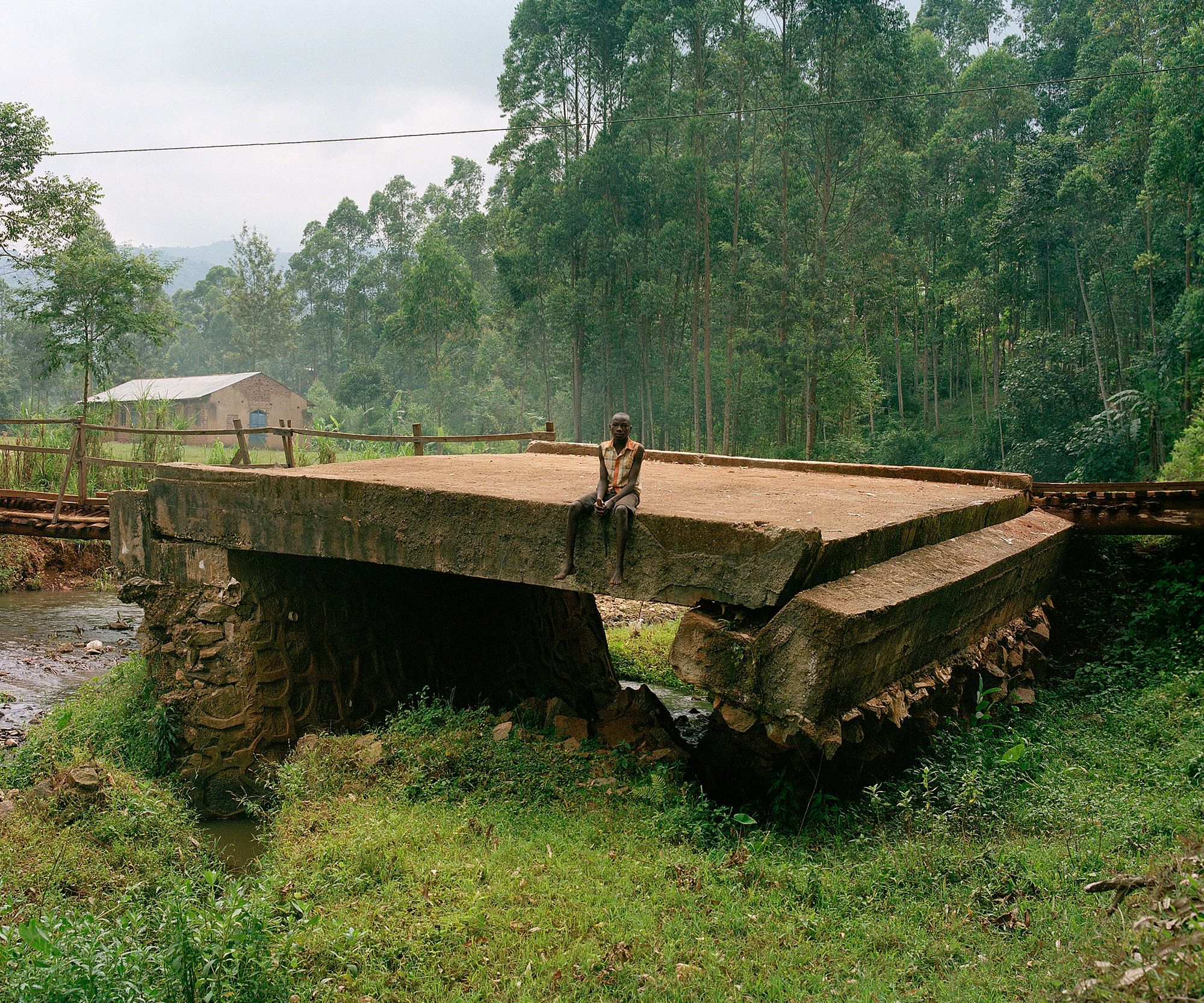 Man sitting down and surrounded by nature