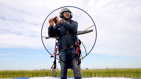 The man who glides to work