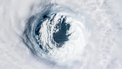 Footage from the eye of a hurricane