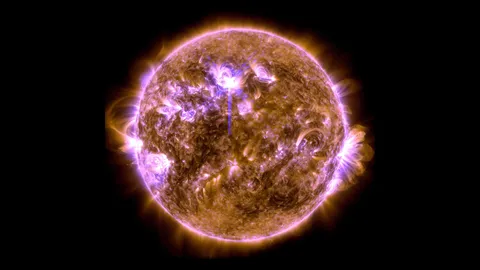 Spectacular footage of solar flares