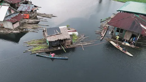 The village floating on water