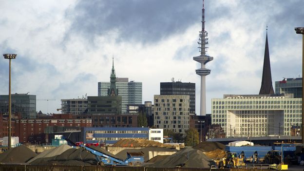 Buildings pierce the Hamburg sky (Credit: Odd Andersen/AFP/Getty)