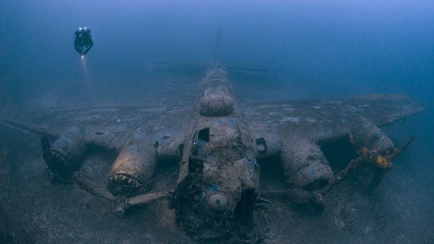 Bbc Earth Eerie Underwater Scenes Of Lost Ship And Aircraft Wrecks