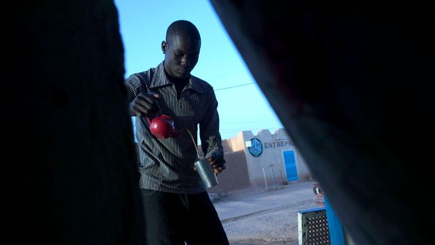 Waiting for tea helps unemployed groups of men cope with boredom (Credit: Credit: arabianEye FZ LLC/Alamy) Waiting for tea helps unemployed groups of men cope with boredom (Credit: Credit: arabianEye FZ LLC/Alamy)