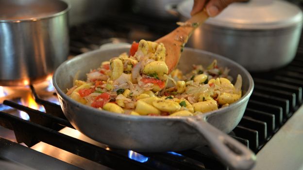 Ackee and saltfish, sautéed with chillies, onions and tomatoes, is Jamaica's national dish (Credit: Credit: Didi Beck/Getty Images)