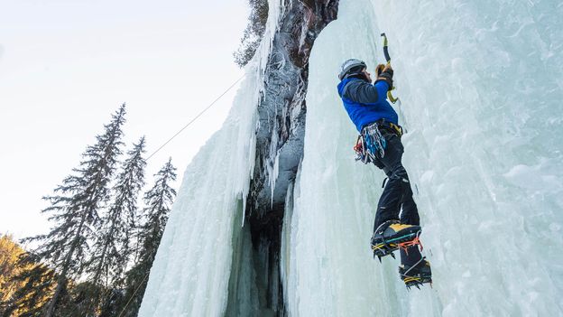 In "isklättring" or ice-climbing, Swedes use pickaxes to ascend frozen waterfalls (Credit: Credit: Johner Images/Alamy) In "isklättring" or ice-climbing, Swedes use pickaxes to ascend frozen waterfalls (Credit: Credit: Johner Images/Alamy)
