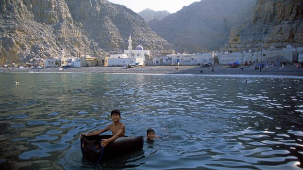 Located on a strategic point on the Strait of Hormuz, the tiny village of Kumzar is only accessible by boat (Credit: Credit: Helmut Corneli/Alamy)