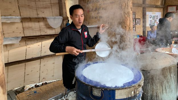 Vu Ngoc Vuong, who comes from a long line of pho masters, owns a rice noodle workshop in Hanoi (Credit: Courtesy of Vu Ngoc Vuong) Vu Ngoc Vuong, who comes from a long line of pho masters, owns a rice noodle workshop in Hanoi (Credit: Courtesy of Vu Ngoc Vuong)