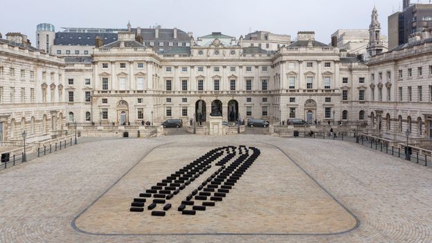 The slave ship in a London courtyard