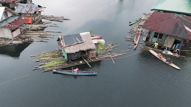 The Manobo indigenous community in the Agusan Marshlands of the Philippines live in floating homes able to withstand floods, rising water levels and t