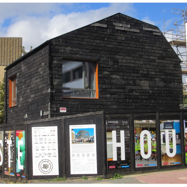 This 'waste house' at the University of Brighton was built using over 90% waste materials (Credit: Duncan Baker-Brown)
