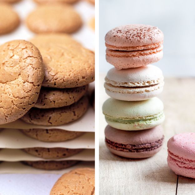Macarons des Sœurs (left) and "Paris" macarons (right) (Credit: Caillaut Jacques/Getty Images; and Henry Sparrow and Kirsten Fowle/Getty Images)