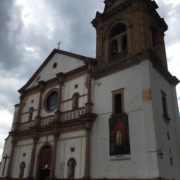 The P'urhépecha community agreed to collaborate with the Spanish to construct the Basílica de Nuestra Señora de la Salud in Pátzcuaro (Credit: Stephanie Mendez)