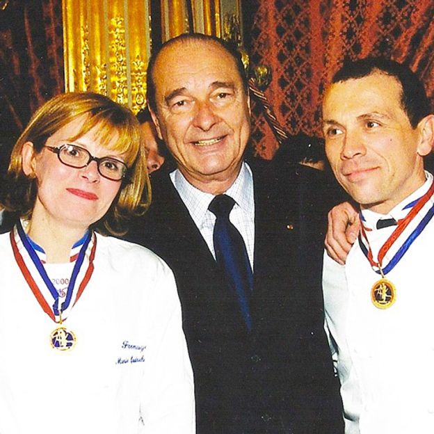 Marie Quatrehomme (left) was the first woman to earn any MOF distinction since the contest's founding (Credit: Fromagerie Quatrehomme)