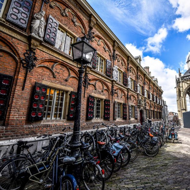 Residents prioritise sustainability, riding bikes through the city's car-free historic centre (Credit: AleksandarGeorgiev/Getty Images)