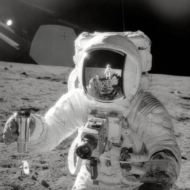 Relatively small amounts of lunar soil were collected by the astronauts of the Apollo missions and returned to Earth, so access to it is highly restricted (Credit: Nasa)