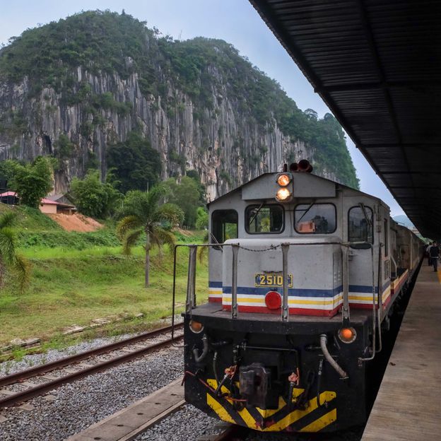 Travellers can get off at Gua Musang station to explore the limestone rock formations (Credit: Marco Ferrarese)