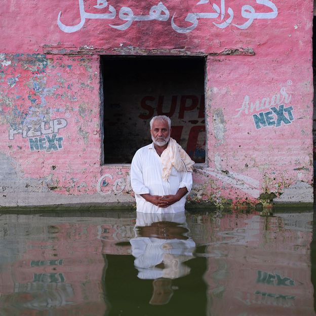 Muhammad Chuttal, Khaipur Nathan Shah, Sindh Province, Pakistan, October 2022, from the series Drowning World (Credit: Gideon Mendel)