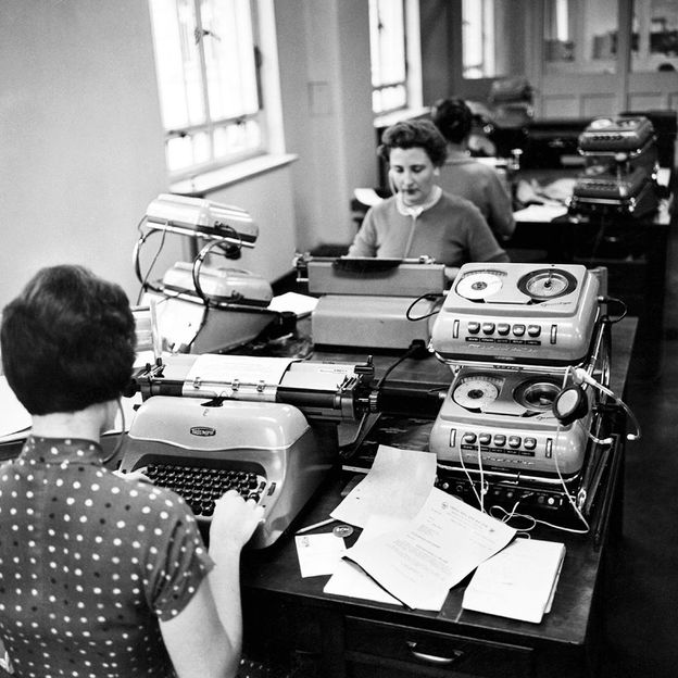 Before word processors on personal computers sprang onto the scene, entire teams of typists were a common presence in offices (Credit: Getty Images)