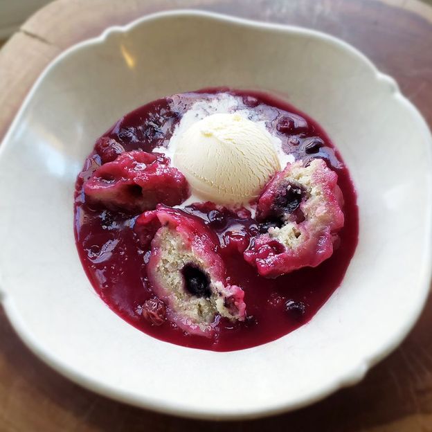 Berry slump is chef Sherry Pocknett's most sought-after dessert (Credit: BBC World's Table)
