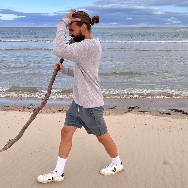 British sustainability enthusiast Jack Seymour – pictured wearing Veja sneakers – believes shoes should last (Credit: Jack Seymour)