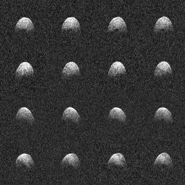 The asteroid 3200 Phaethon, shown here in a number of radar images, is thought to be the parent of the Geminid meteor shower (Credit: Arecibo Observatory/NASA/NSF)