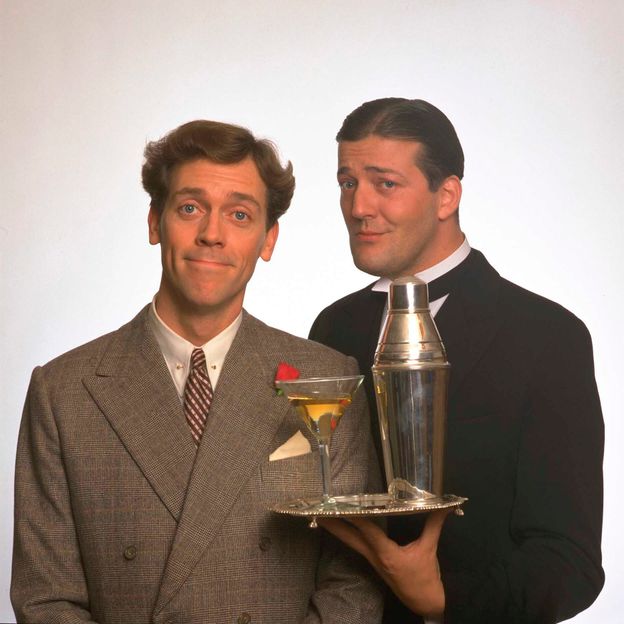 Hugh Laurie and Stephen Fry pictured as PG Wodehouse's Jeeves and Wooster from the 90s TV series (Credit: Getty Images)