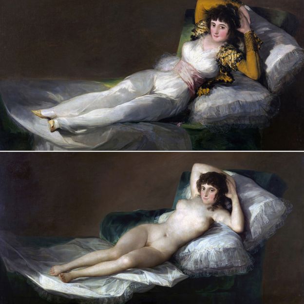 Goya's famous pair of paintings showing the same woman – one nude, the other clothed – was seized and sequestered for decades (Credit: Getty Images)