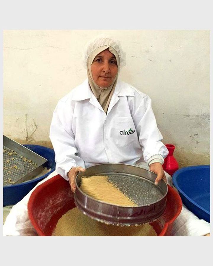 This woman in Jericho works every day for almost no money in a couscous co-operative (Credit: Andrew Zimmern)