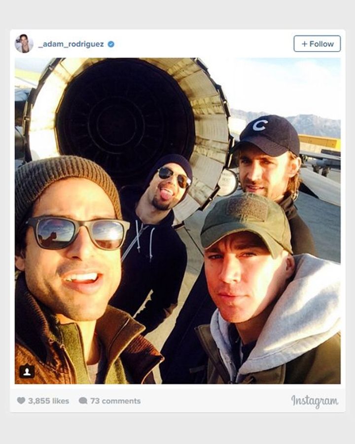 Adam Rodriguez on USO Tour with some friends (Credit: Adam Rodriguez)