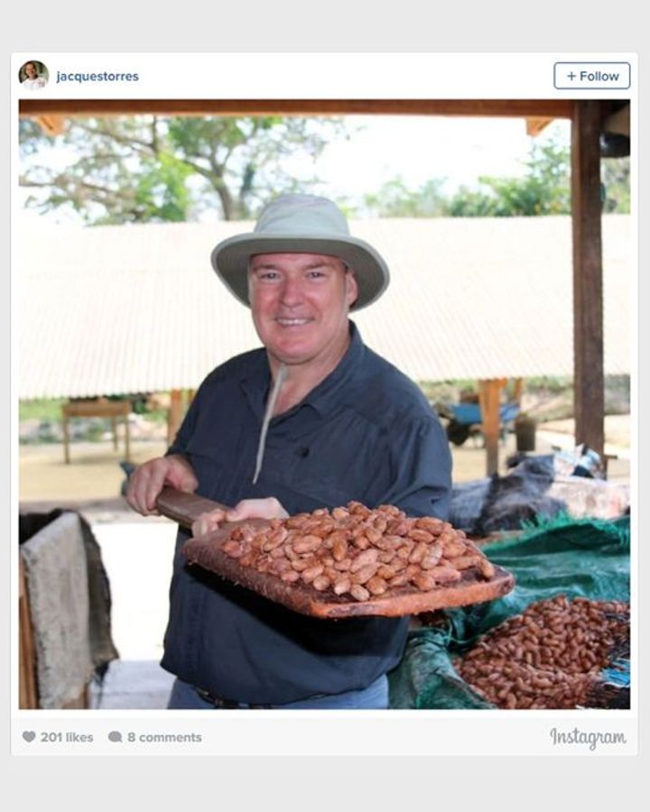 Jacques Torres with cacao beans in Peru (Credit: Jacques Torres) Jacques Torres with cacao beans in Peru (Credit: Jacques Torres)