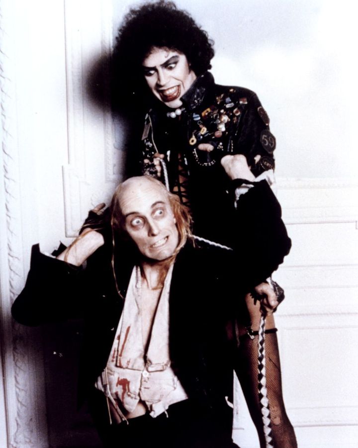 Richard O’Brien (writer of the original stage musical, and co-writer of the film) stars as a servant to Tim Curry’s Dr Frank-N-Furter (Credit: Alamy)