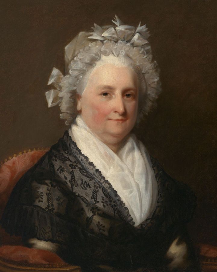 There is a mother-of-the-nation feel about the portrait of the first wife of a president, Martha Washington (Credit: National Portrait Gallery/ Smithsonian Institution)