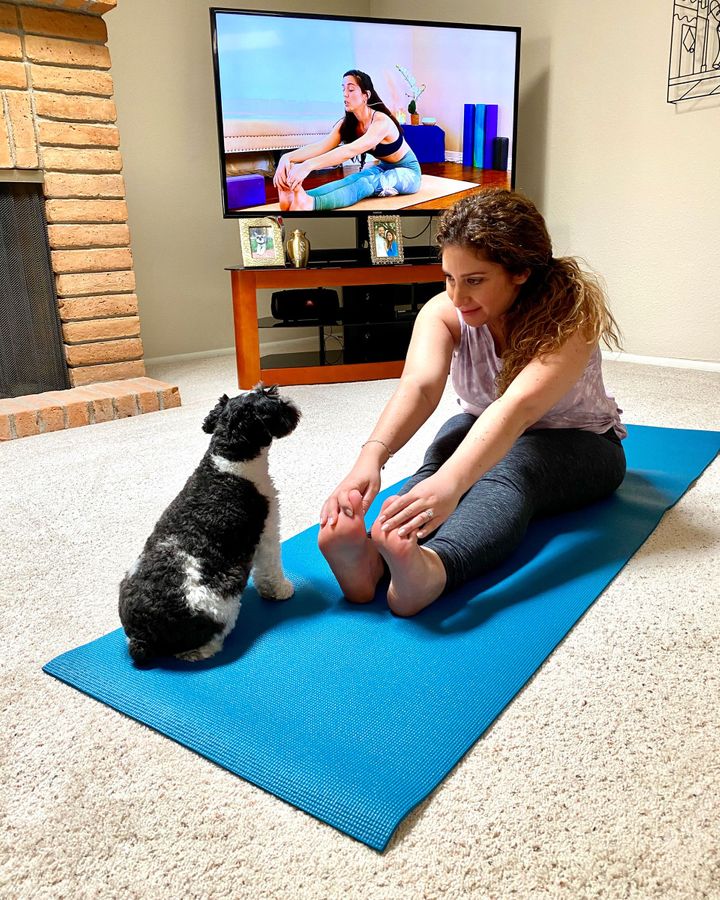 Jill Schildhouse threw a small farewell celebration for the pristine cream-coloured carpet in her home, which she's ripping up and replacing (Credit: Jill Schildhouse) Jill Schildhouse threw a small farewell celebration for the pristine cream-coloured carpet in her home, which she's ripping up and replacing (Credit: Jill Schildhouse)