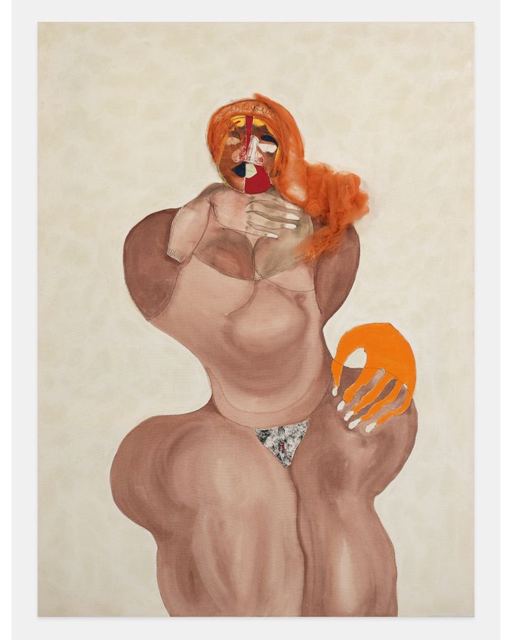 Tschabalala Self's erotic mixed-media collages bear a selfie-like aesthetic (Credit: Tschabalala Self, courtesy of the artist and Pilar Corrias, London
