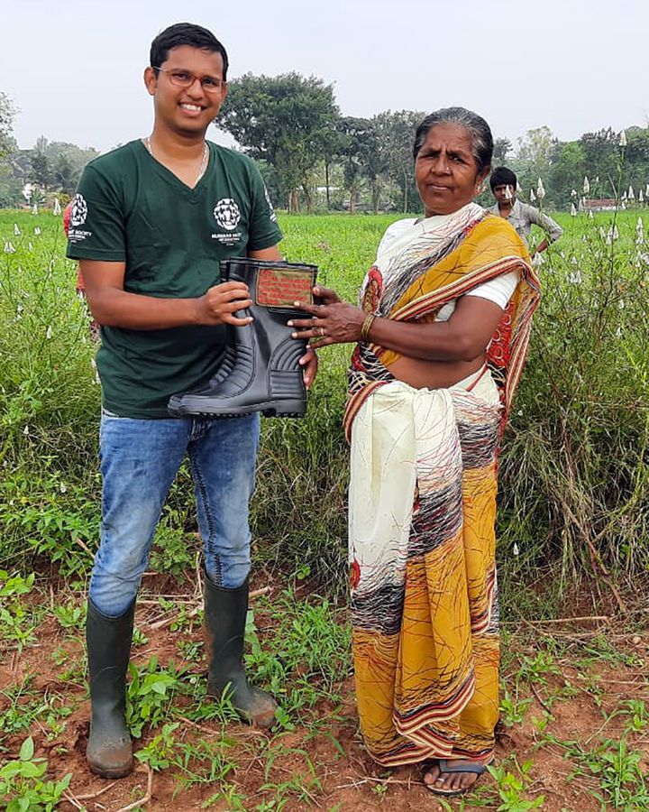 The majority of snake bites in India occur as accidents when people tread on snakes they don't see – thick rubber boots can offer some protection (Credit: Sumanth Bindumadhav/HSI)