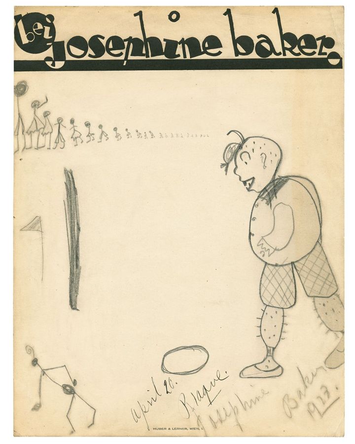 In entertainer Josephine Baker's doodle, even a stick figure has a flourish (Credit: Rizzoli)