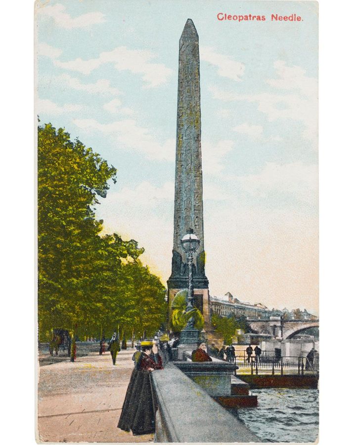 A postcard depicting Cleopatra's Needle, just over 20m (66ft) tall, gifted to the UK in 1819 (Credit: Alamy)