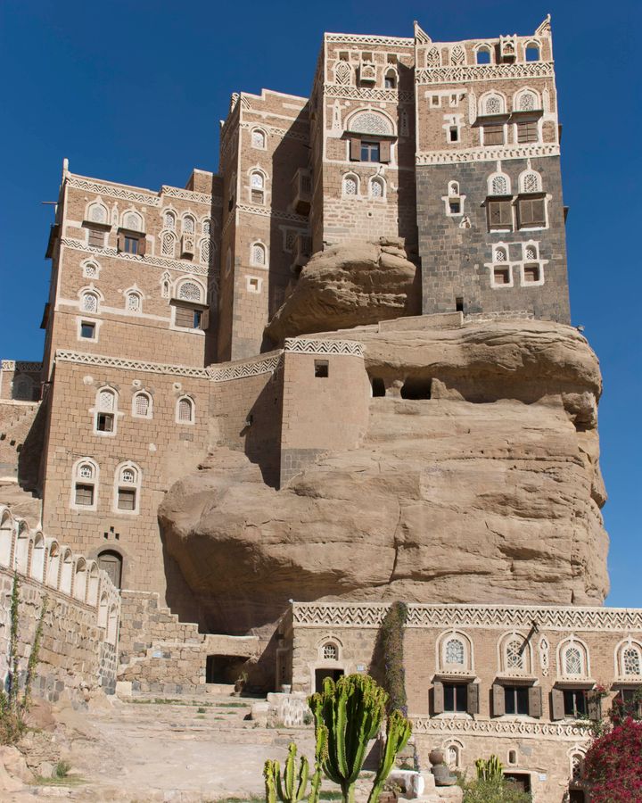 Yemen’s monumental Dar al-Hajar palace is built on top of a natural rock spire (Credit: Craig Pershouse/Getty Images)